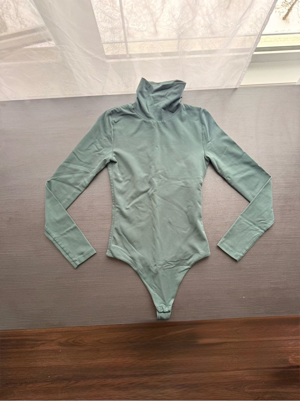 Aritzia Contour Turtleneck Bodysuit in Deep Forest Green